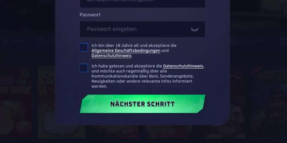 vollst&auml;ndige Registrierung